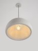 Nowoczesna lampa wisząca z żywicy półokrągły klosz szara minimalistyczna uniwersalna japandi Luces Exclusivas